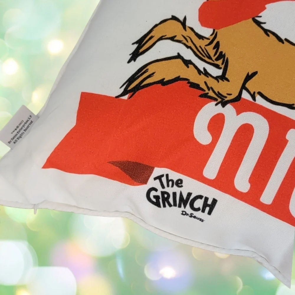 Grinch Naughty / Max Nice Merry Grinchmas Christmas Throw Pillow 20